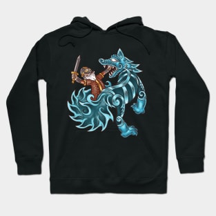 Viking Deities - Tyr and Fenrir Hoodie